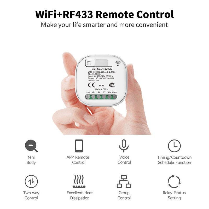 2.4GHz 무선 원격 제어 스위치 와이파이 3 키 본인 홈킷 온 - 오프식이 스위치