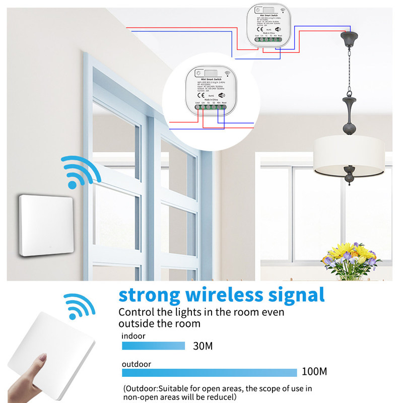 2.4GHz 무선 원격 제어 스위치 와이파이 3 키 본인 홈킷 온 - 오프식이 스위치