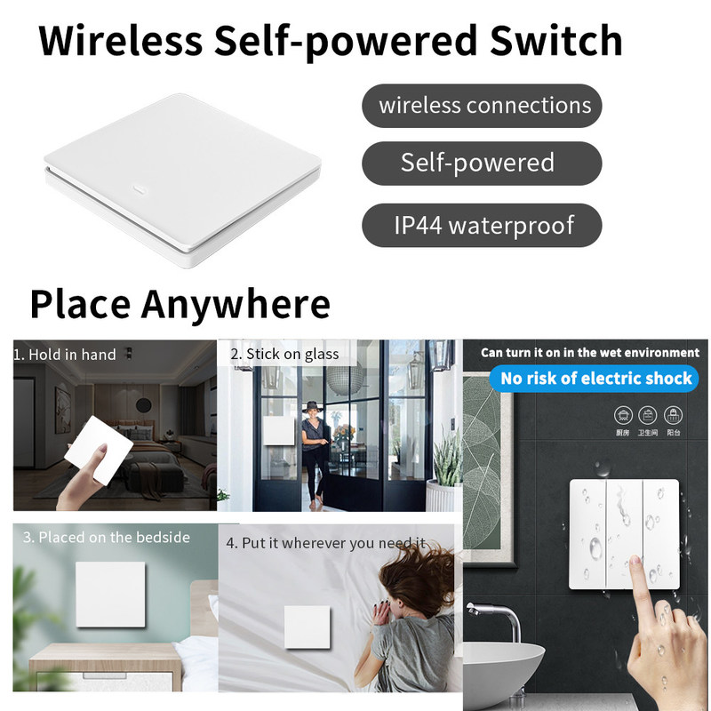 2.4GHz 무선 원격 제어 스위치 와이파이 3 키 본인 홈킷 온 - 오프식이 스위치