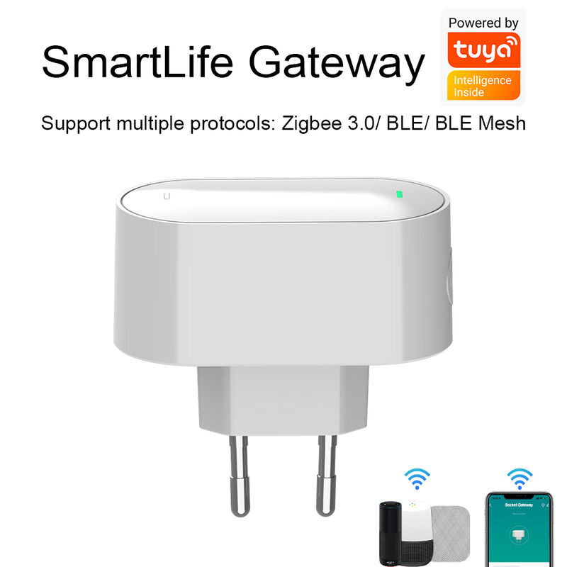 SIXWGH EU 플러그인 스마트 라이프 게이트웨이 3-in-1 Zigbee 3.0/BLE/BLE Mesh 허브 128+ 기기 제어 Alexa 앱 홈 스마트 홈 WiFi
