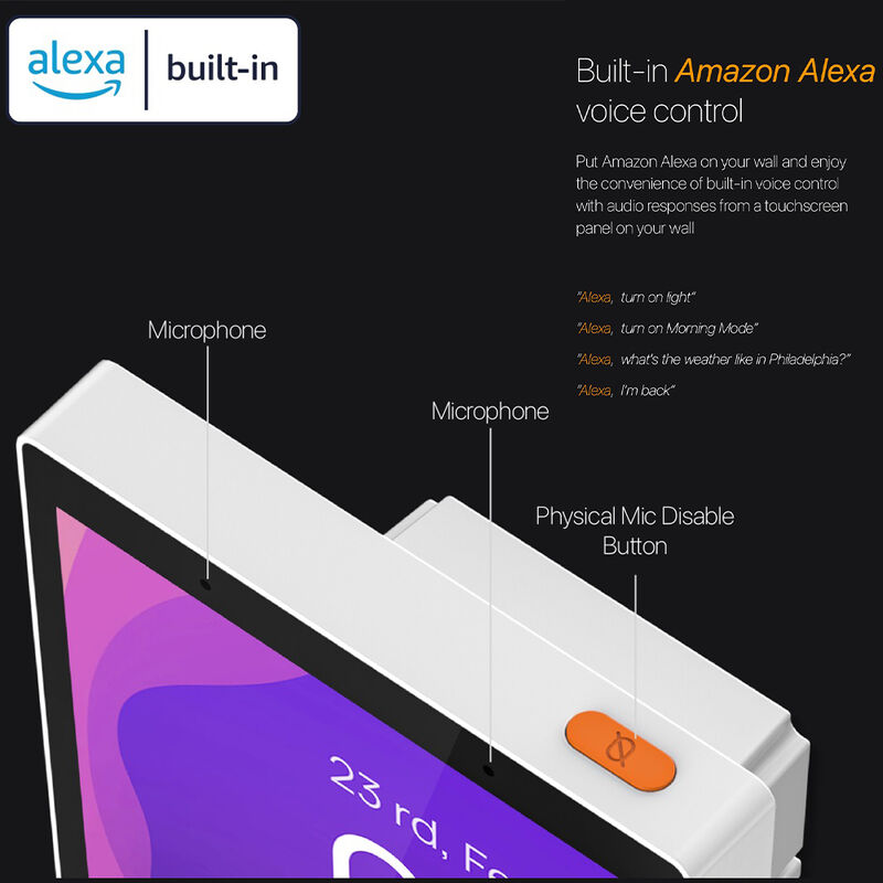 SIXWGH 5인치 스마트 제어판 Alexa 내장 터치스크린 방수 7MP 카메라 Zigbee 게이트웨이 엣지 컴퓨팅 스마트 홈