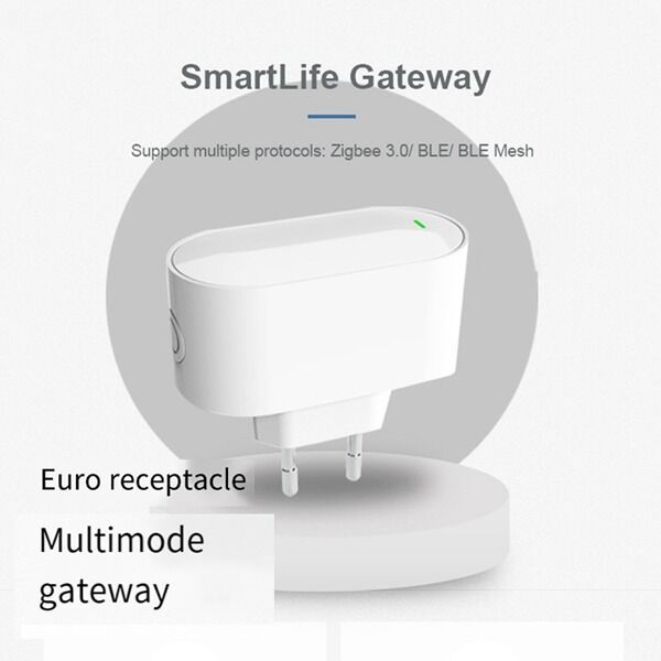 SIXWGH Tuya SmartLife 멀티 프로토콜 게이트웨이 Zigbee 3.0 + for + BLE Mesh Hub Wi-Fi 작업 Alexa/Google 홈 EU 플러그 장치