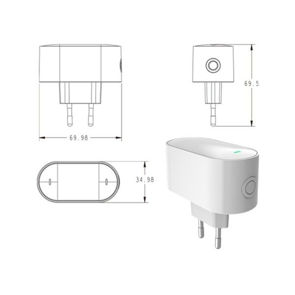SIXWGH Tuya SmartLife 멀티 프로토콜 게이트웨이 Zigbee 3.0 + for + BLE Mesh Hub Wi-Fi 작업 Alexa/Google 홈 EU 플러그 장치