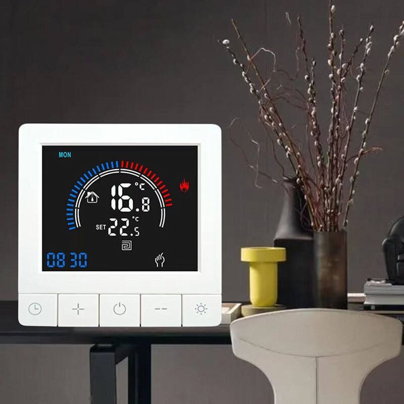 SIXWGH Tuya 스마트 온도 조절기 Wi-Fi 앱 제어 OLED 디스플레이 슬라이더 디자인 음성 제어 7일 스케줄 16A 부하 작동 홈