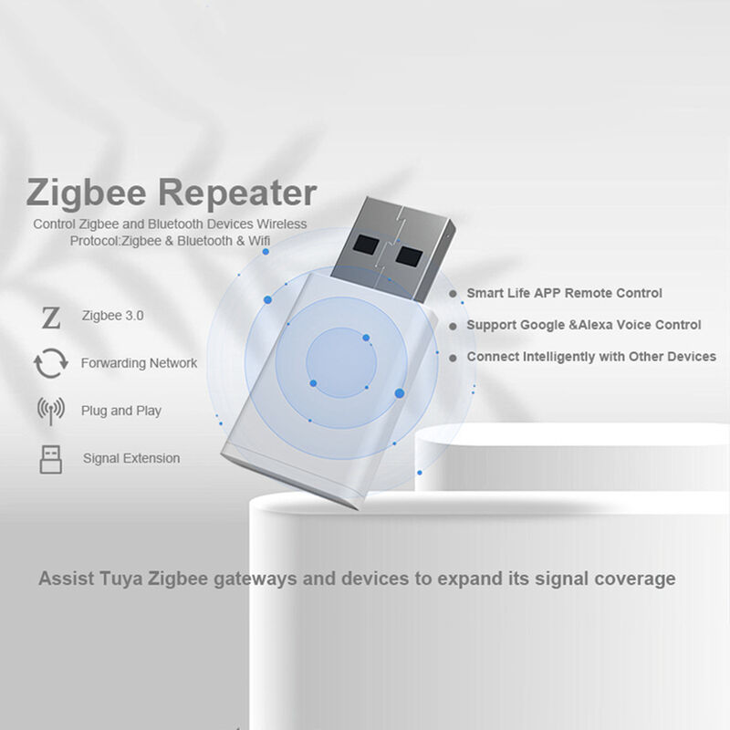 SIXWGH Tuya Zigbee 3.0 USB 리퍼 / 신호 부스터 플러그 재생 범위 확장기 스마트 홈 30m 커버리지 작동 알렉사 / 구글 앱