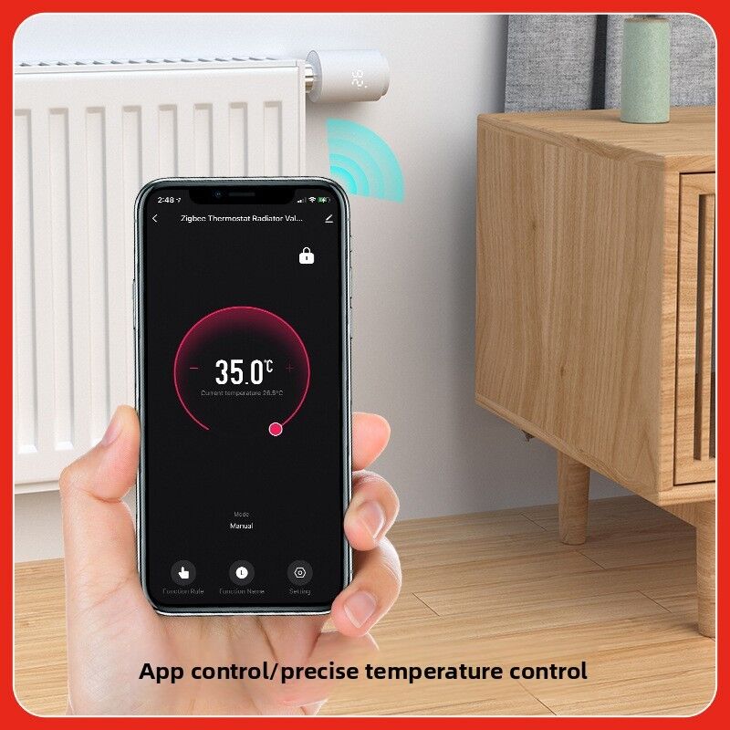 SIXWGH Tuya Zigbee 및 Wi-Fi 스마트 LCD 터치스크린 온도 조절 라디에이터 밸브 프로그래밍 가능한 온도 제어 APP Voice Eco Home