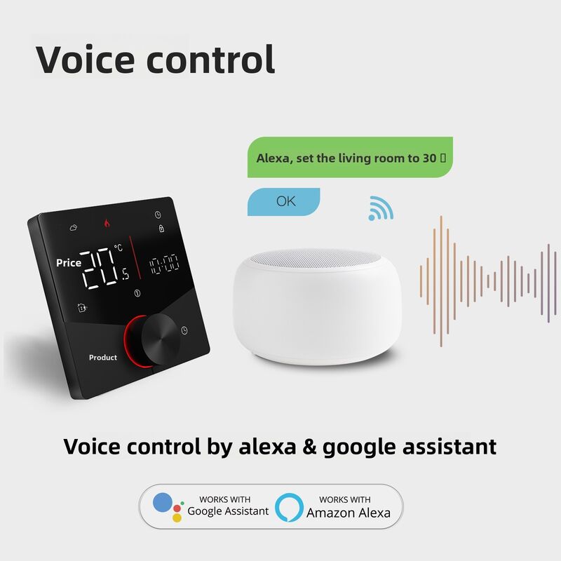 SIXWGH Tuya 스마트 WiFi 온도 조절기 전기 난방 APP 제어 음성 보조 호환 에너지 절약 모드 어린이 잠금 장치 높음