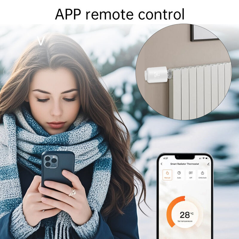 SIXWGH Tuya Zigbee 3.0 TRVL 스마트 온도 조절기 OLED 라디에이터 액추에이터 밸브 프로그래밍 가능 온도 컨트롤러 안드로이드 플립 홈