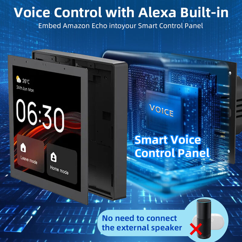 SIXWGH 4인치 터치스크린 스마트 홈 제어 패널 Alexa Tuya 게이트웨이 내장 Zigbee 3.0 허브 음성 제어 벽걸이형 AIoT