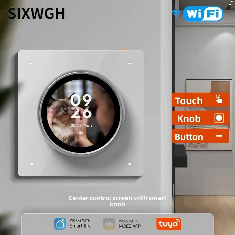SIXWGH 스마트 홈 컨트롤 패널 회전 버튼 터치 스크린 작동
